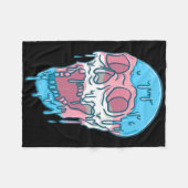 Druppelende Trans Pride Schedel Transgender Fleece Deken (Voorkant (Horizontaal))