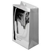 Druppelende verf Abstract Naadloos zwart en grijs Klein Cadeauzakje (Voorkant Gekanteld)