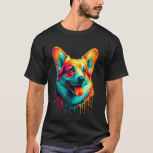 Druppelende verf Art Cardigan Welsh Corgi Corgis T-shirt