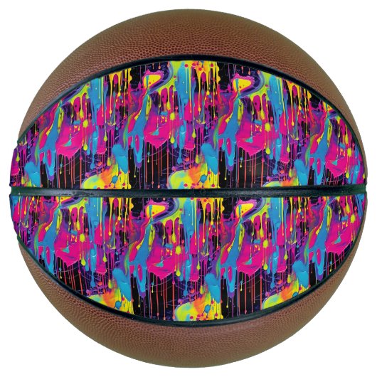 Druppelende verf Graffiti Basketbal (Voorkant)