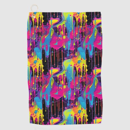 Druppelende verf Graffiti Golfhanddoek (Voorkant)