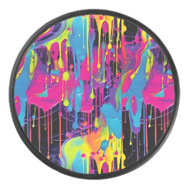 Druppelende verf Graffiti Hockey Puck