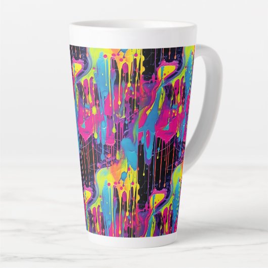 Druppelende verf Graffiti Latte Mok (Rechterhoek)
