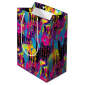 Druppelende verf Graffiti Medium Cadeauzakje (Achterkant Gekanteld)