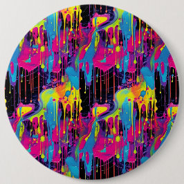 Druppelende verf Graffiti Ronde Button 6,0 Cm