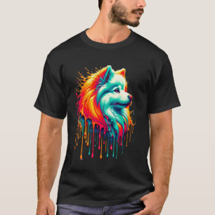 Druppelende verf kunst Amerikaanse Eskimo-hond T-shirt