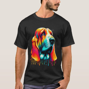 Druppelende verf kunst Basset Hound Hush Puppy hon T-shirt