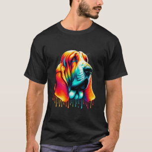 Druppelende verf kunst Basset Hound Hush Puppy Hon T-shirt