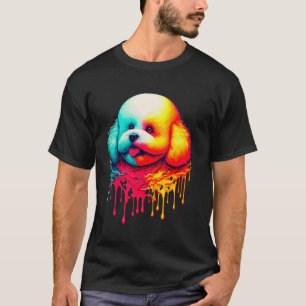 Druppelende verf kunst Bichon Frise Bichon Tenerif T-shirt