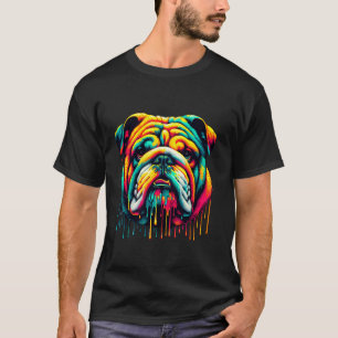 Druppelende verf kunst Bulldog Bully Bulldogs T-shirt