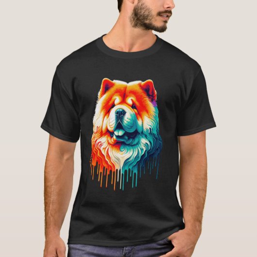 Druppelende verf kunst Chow Chow T-shirt (Voorkant)