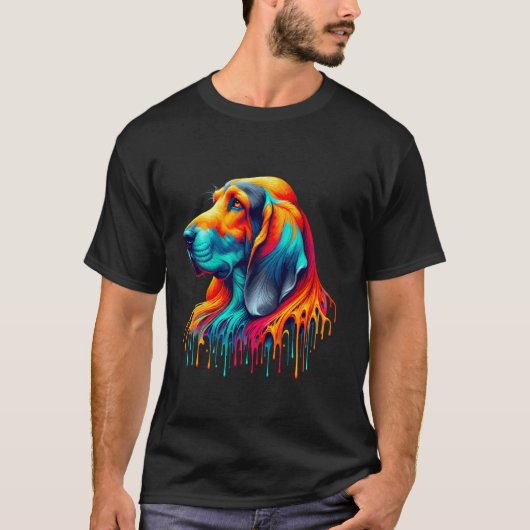 Druppelende verf kunst Coonhound Coon hond T-shirt (Voorkant)