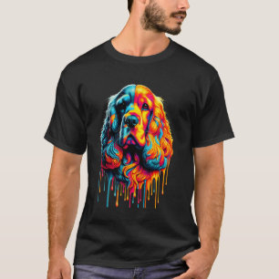 Druppelende verf kunst Engelse Cocker Spaniel Span T-shirt