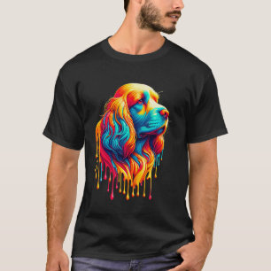 Druppelende verf kunst Engelse Cocker Spaniel Span T-shirt