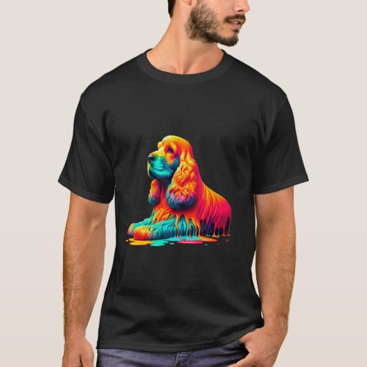 Druppelende verf kunst Engelse Cocker Spaniel Span T-shirt (Voorkant)