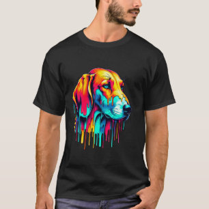 Druppelende verf kunst Engelse Foxhound T-shirt