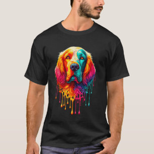 Druppelende verf kunst Engelse setter T-shirt
