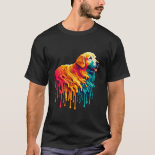 Druppelende verf kunst Goud Retriever GR Hond Gold T-shirt