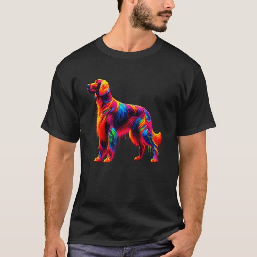 Druppelende verf kunst Ierse Setter T-shirt (Voorkant)