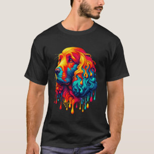 Druppelende verf kunst Ierse Water Spaniel T-shirt