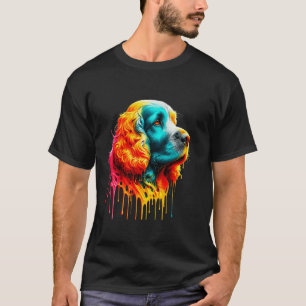Druppelende verf kunst Ierse Water Spaniel T-shirt