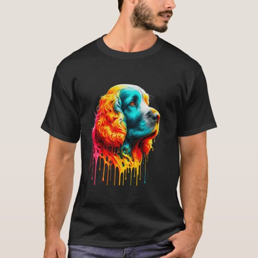 Druppelende verf kunst Ierse Water Spaniel T-shirt (Voorkant)