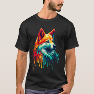 Druppelende verf kunst Kanaänietische hond T-shirt