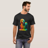 Druppelende verf kunst Lhasa Apso T-shirt (Voorkant volledig)