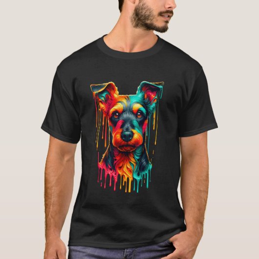 Druppelende verf kunst Manchester Terrier T-shirt (Voorkant)
