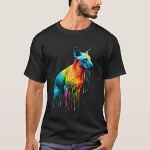 Druppelende verf kunst Peruaanse naakte hond T-shirt