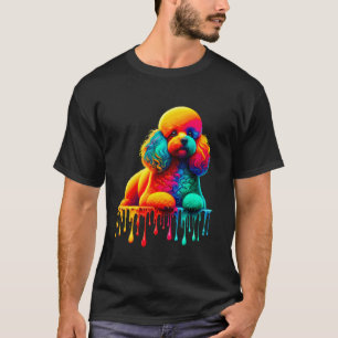 Druppelende verf kunst speelgoed poedel poedels t-shirt