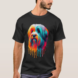 Druppelende verf kunst Tibetaanse terriër T-shirt