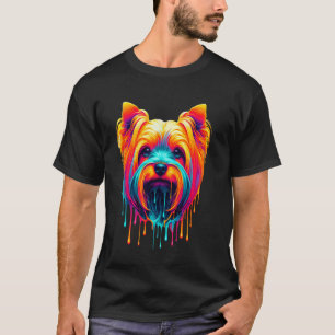 Druppelende verf kunst Yorkshire Terrier Terriërs T-shirt