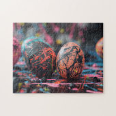 Druppelende verf Paaseieren Legpuzzel (Horizontaal)