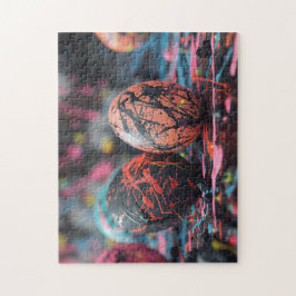 Druppelende verf Paaseieren Legpuzzel