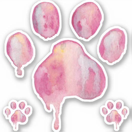 Druppelende verf poot print sticker (Voorkant)