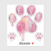 Druppelende verf poot print sticker (Vel)