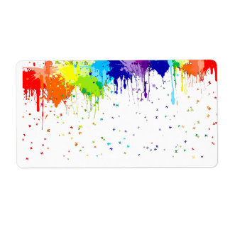 DRUPPELENDE VERF VERZENDLABELS ETIKET