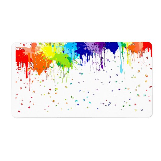 DRUPPELENDE VERF VERZENDLABELS ETIKET (Voorkant)