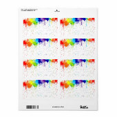 DRUPPELENDE VERF VERZENDLABELS ETIKET (Full Sheet)