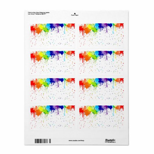 DRUPPELENDE VERF VERZENDLABELS ETIKET (Full Sheet)