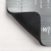 Druppelende Zilveren Glitter Glam Muismat (Hoek)