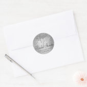 Druppelende Zilveren Glitters | Platina vonkenrege Ronde Sticker (Envelop)