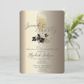 Druppels Glas Zwart Rozen Champagne Brunch & Bubbl Kaart (Staand voorkant)