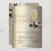 Druppels Glas Zwarte Rozen Wijn Brunch & Bubbly Kaart (Voorkant / Achterkant)