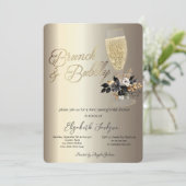 Druppels Glas Zwarte Rozen Wijn Brunch & Bubbly Kaart (Staand voorkant)