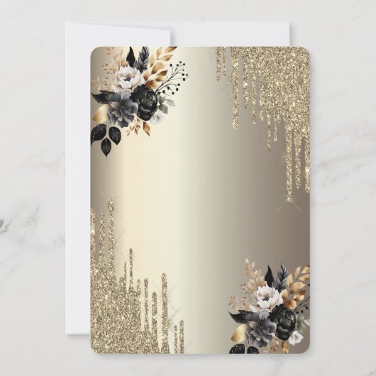 Druppels Glas Zwarte Rozen Wijn Brunch & Bubbly Kaart (Achterkant)