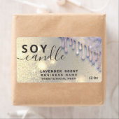 Druppels glinsteren glitterend script soja kaars l etiket (Insitu)