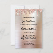 Druppels Glitter Druppels Roze Bruiloft Kaart (Voorkant)