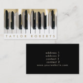 Druppels gouden pianist muziek visitekaartje (Voorkant / Achterkant)